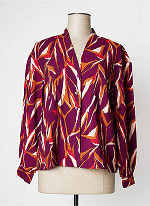 Chemisier imprimé fantaisie manches longues violet VILA femme