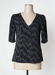 Top stretch manches courtes noir ICHI femme