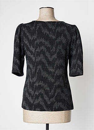 Top stretch manches courtes noir ICHI femme