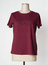 T-shirt sérigraphie manches courtes violet ICHI femme