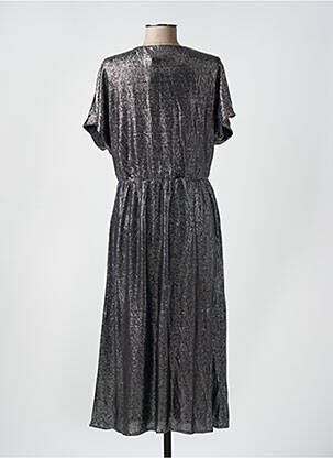 Robe mi-longue coupe fluide manches courtes gris VILA femme
