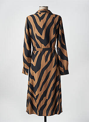Robe mi-longue imprimé fantaisie manches longues noir VILA femme
