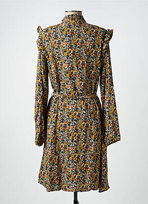 Robe mi-longue imprimé fleurs manches longues noir B.YOUNG femme