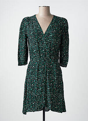 Robe courte manches courtes manches courtes vert GRACE & MILA femme