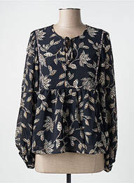 Blouse imprimé fantaisie manches longues noir GRACE & MILA femme