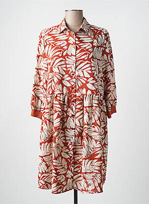 Robe mi-longue coupe fluide manches longues orange IT HIPPIE femme