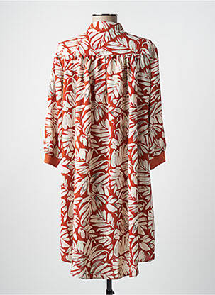Robe mi-longue coupe fluide manches longues orange IT HIPPIE femme