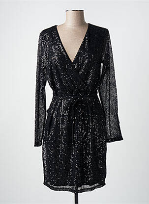 Robe mi-longue manches longues manches longues noir VILA femme