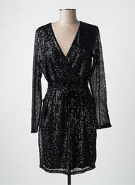 Robe mi-longue manches longues manches longues noir VILA femme