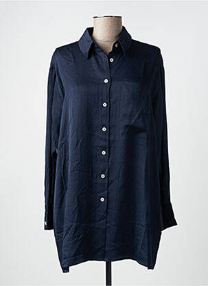 Chemisier coupe fluide manches longues bleu AMERICAN VINTAGE femme