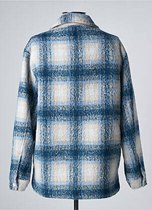 Manteau court coupe droite sans capuche bleu FIVE femme