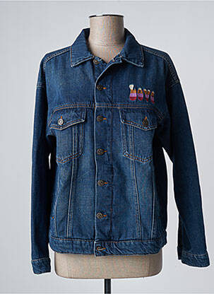 Veste en jean fermeture boutonnée sur le devant bleu FIVE femme