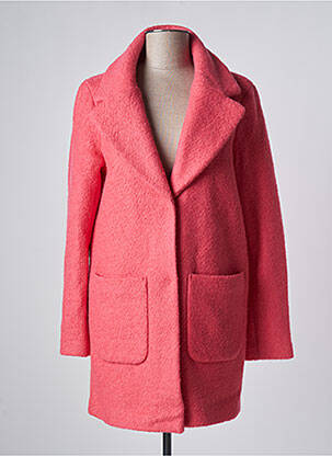 Manteau long rose ICHI pour femme