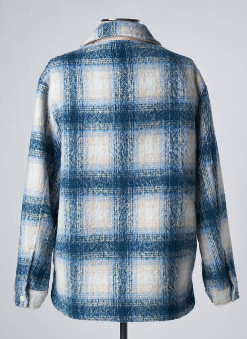Manteau court coupe droite sans capuche bleu FIVE femme
