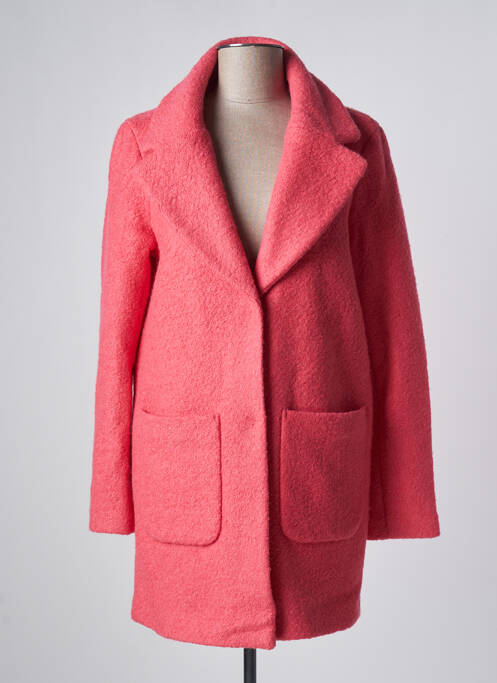 Manteau long rose ICHI pour femme