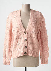 Gilet manches longues rose PIECES pour femme seconde vue