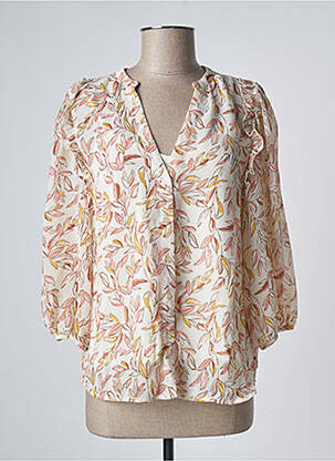 Chemisier imprimé fleurs manches 3/4 beige GRACE & MILA femme
