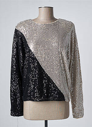 Top col rond manches longues gris VILA femme