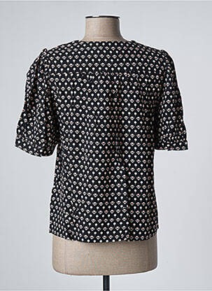 Blouse imprimé fleurs manches courtes noir GRACE & MILA femme