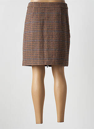 Jupe mi-longue taille à pinces marron OBJECT femme