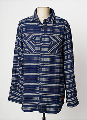 Chemise manches longues imprimé rayures bleu MAISON SCOTCH homme