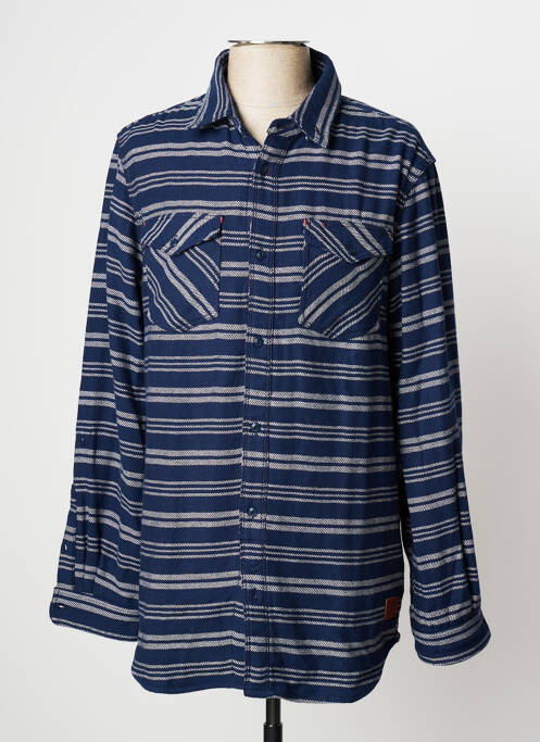 Chemise manches longues imprimé rayures bleu MAISON SCOTCH homme