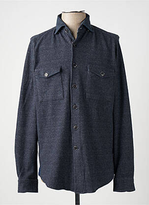 Chemise manches longues poches poitrine bleu FIL NOIR homme