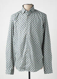 Chemise manches longues imprimé fantaisie vert FIL NOIR homme