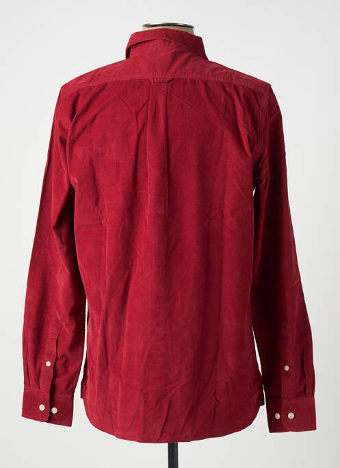 Chemise manches longues rouge KNOWLEDGE COTTON APPAREL homme