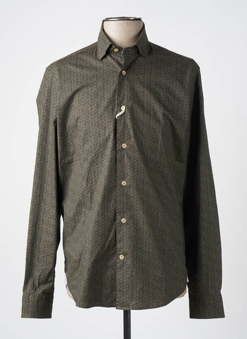 Chemise manches longues vert FIL NOIR pour homme