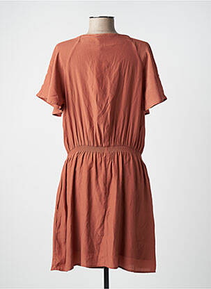Robe mi-longue manches courtes manches courtes marron MOLLY BRACKEN femme