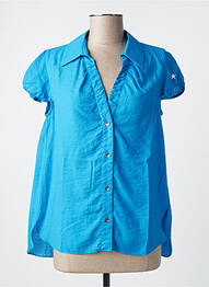 Chemisier manches courtes manches courtes bleu ANA SOUSA femme