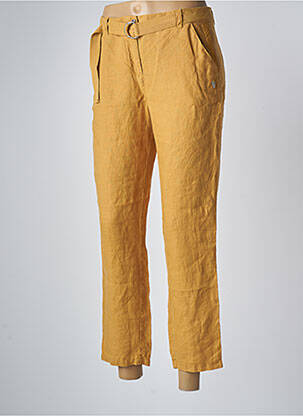 Pantalon 7/8 fermeture zippée sous rabat boutonné taille normale jaune DIPLODOCUS femme