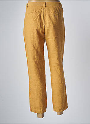 Pantalon 7/8 fermeture zippée sous rabat boutonné taille normale jaune DIPLODOCUS femme