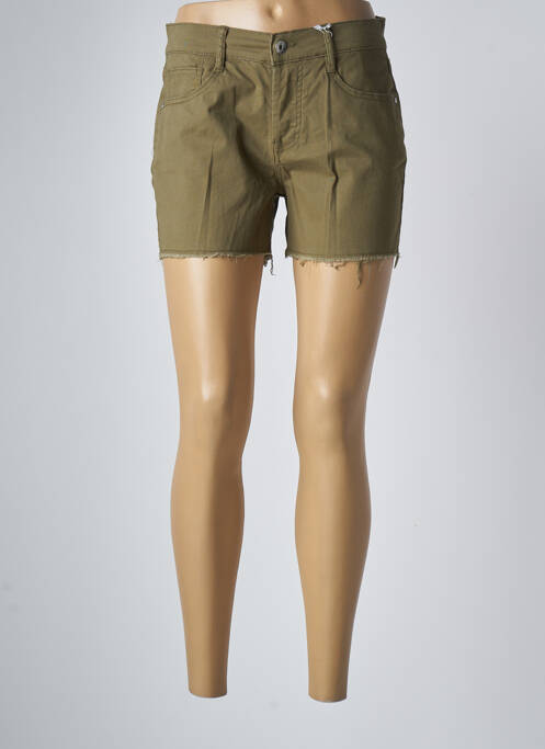 Short fermeture zippée sous rabat boutonné taille normale vert LPB femme