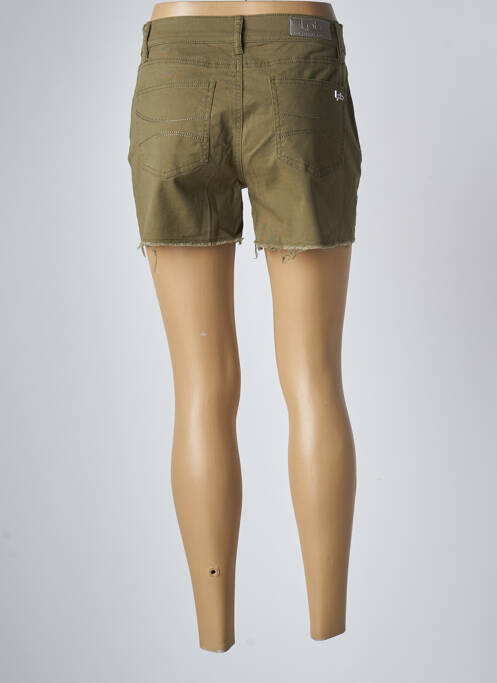 Short fermeture zippée sous rabat boutonné taille normale vert LPB femme