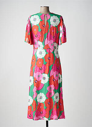 Robe longue manches courtes manches courtes rose SIGNE NATURE femme
