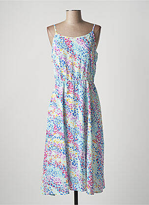 Robe mi-longue imprimé fantaisie fines bretelles bleu MOLLY BRACKEN femme