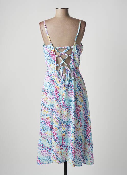Robe mi-longue imprimé fantaisie fines bretelles bleu MOLLY BRACKEN femme