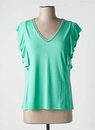 Top tissage jersey manches courtes vert ESQUALO femme