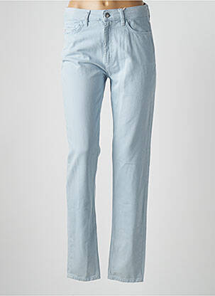 Pantalon droit fermeture zippée sous rabat boutonné taille normale bleu ESPRIT femme
