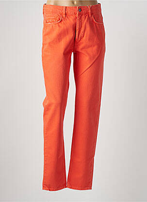 Pantalon droit fermeture zippée sous rabat boutonné taille normale orange ESPRIT femme