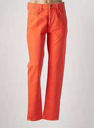 Pantalon droit fermeture zippée sous rabat boutonné taille normale orange ESPRIT femme
