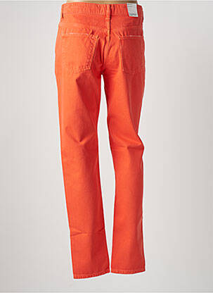 Pantalon droit fermeture zippée sous rabat boutonné taille normale orange ESPRIT femme