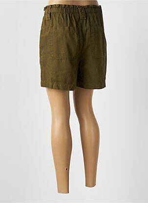 Short fermeture zippée sous rabat boutonné taille haute vert KANOPE femme