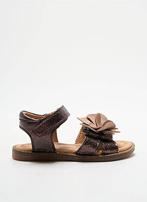 Sandales/nu pieds tissage satiné bout ouvert marron BISGAARD fille