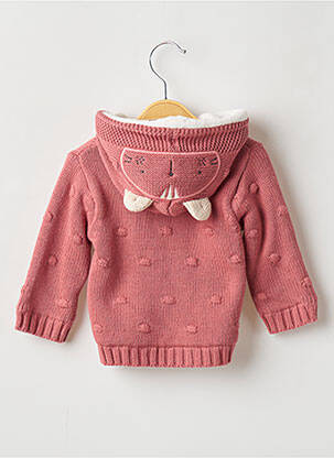 Gilet manches longues maille tricot rose NOUKIE'S fille