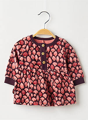 Robe mi-longue col rond manches longues violet BOBOLI fille