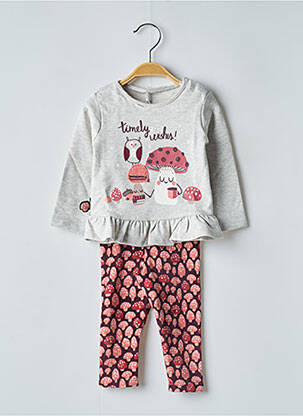 Ensemble pantalon type de haut t-shirt gris BOBOLI fille