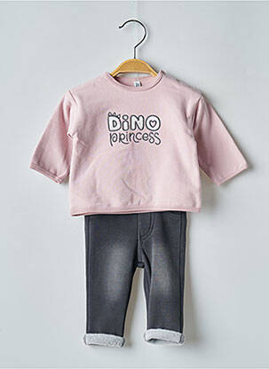 Ensemble pantalon broderie rose LOSAN fille